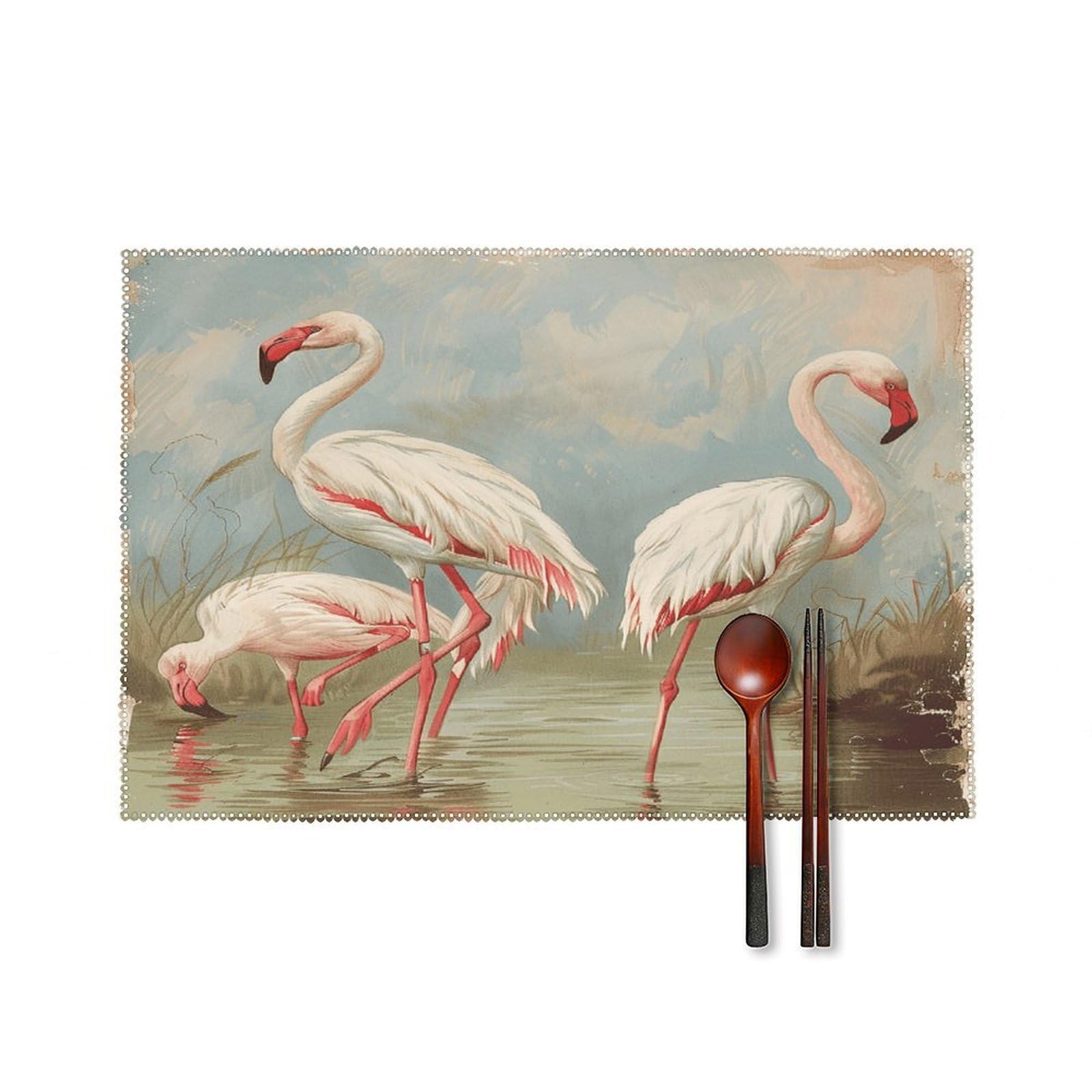 Fodpand Style Flamingo In Water Placemats Set Of 4 Place Mats Table Mats