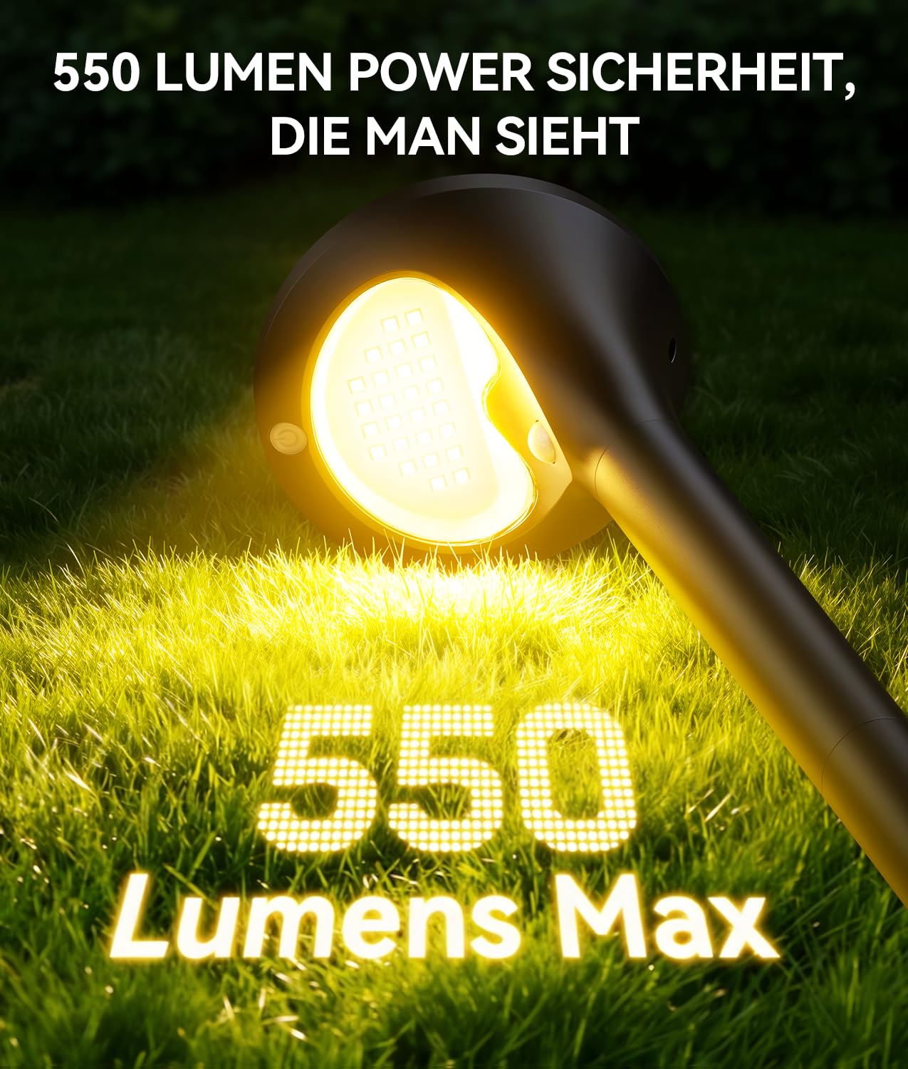 Solarlampen für Außen 6 Pack, Garten Solarleuchten mit Bewegungsmelder, 550LM Moderne 3 Lichtmodi, Helle 26 LEDs Warmweiß, IP65 Wasserdichte Solarleuchten für Außen, Hof, Rasen, Terrasse, Weg