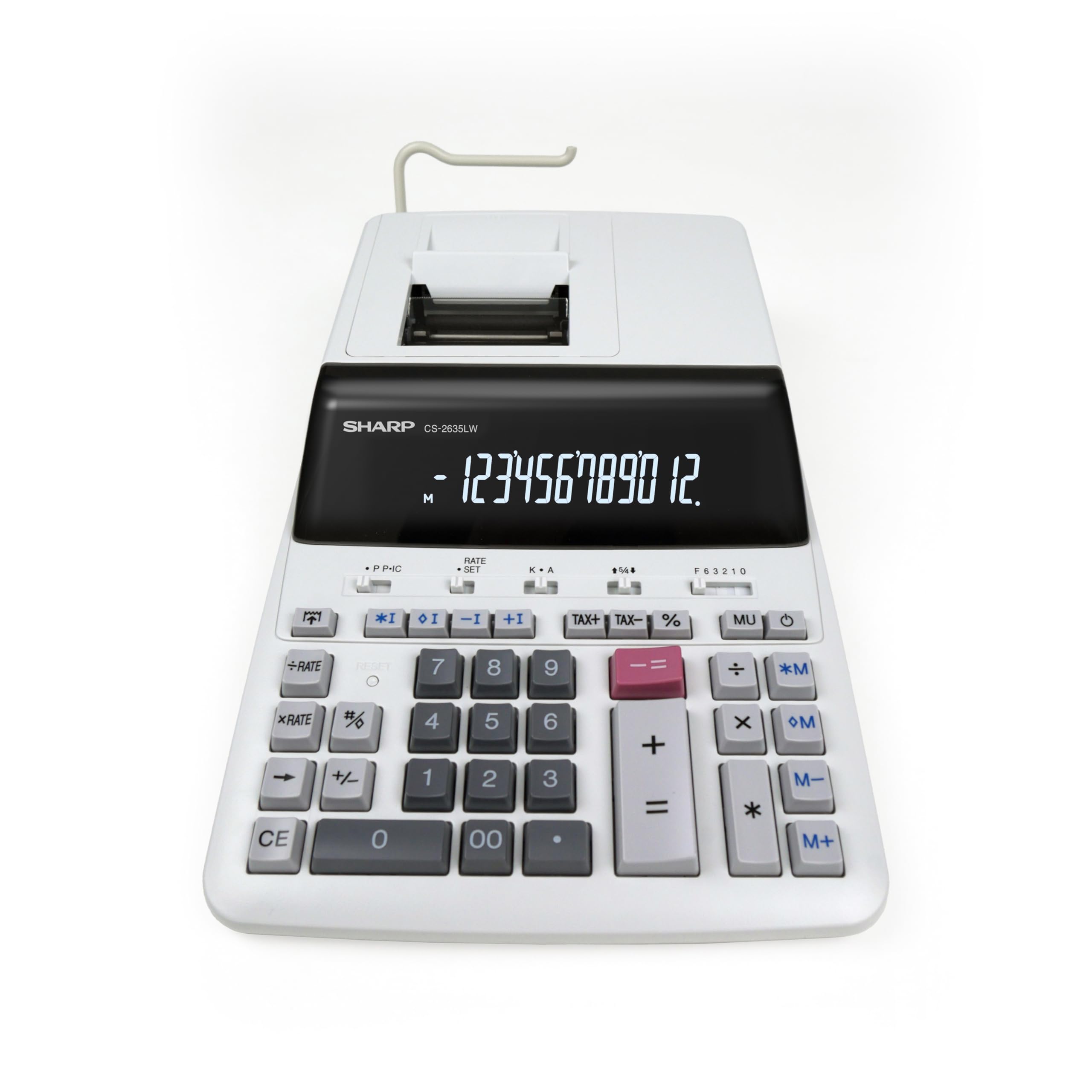 Sharp CS-2635LW Calculadora de Impresión Profesional 12 Dígitos Pantalla Digitron Impresión Bicolor 4,3 Líneas/s Gris
