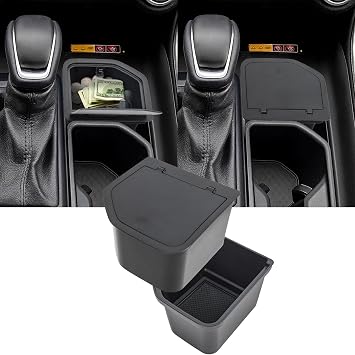 2PCS Center Console Cup Holder Organizer Compatible with 2023 2024 2025 2026 Toyota Grand Highlander Insert Coin Storage Box Interior Accessories