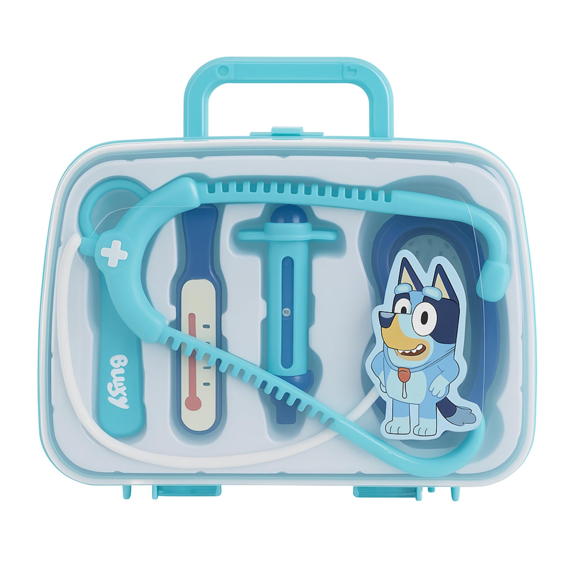 5 Pcs Bluey's Medical Case for Kids - Doctor Toy Set including Stethoscope, Thermometer, Syringe & More, Child-size - Image 2