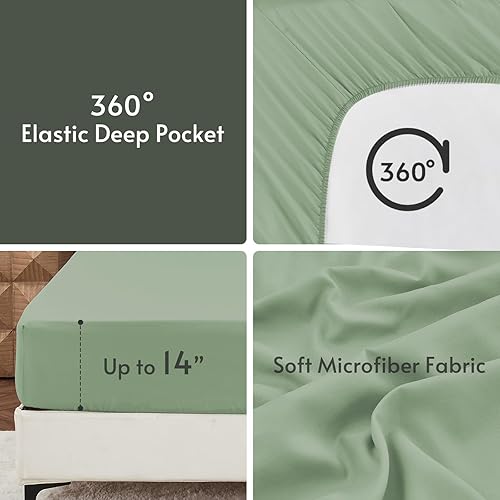 Miniatura 216 de MUXHOMO Juego de edredón Queen de 7 piezas, cama reversible en una bolsa, tamaño Queen, juego de ropa de cama para todas las estaciones con edredón