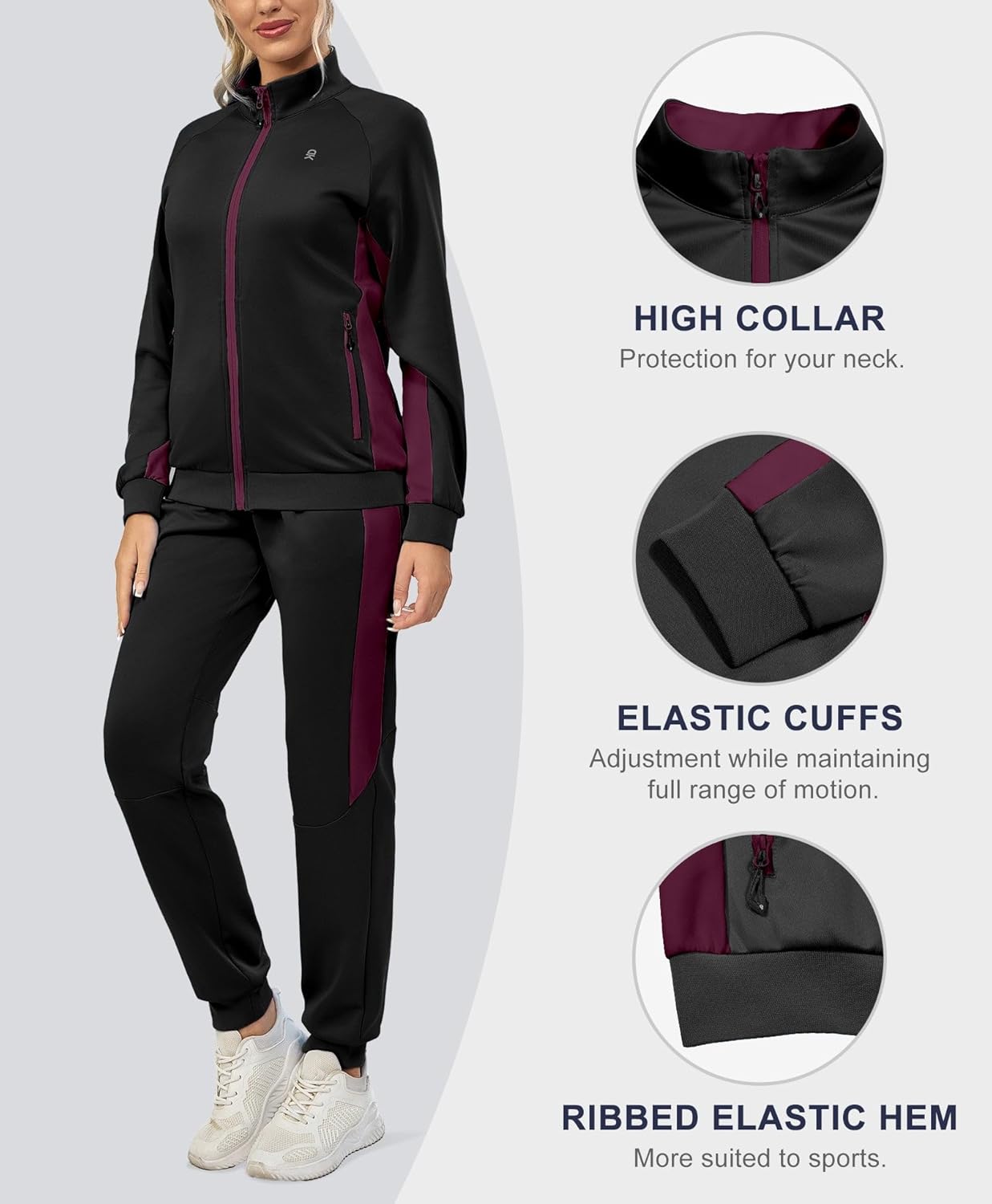 Little Donkey Andy Women's Tracksuit Set 2 Piece Sweatsuit Outfits Long Sleeve Zip Up Lounge Jogger Set with Zipper Pocket - Image 3