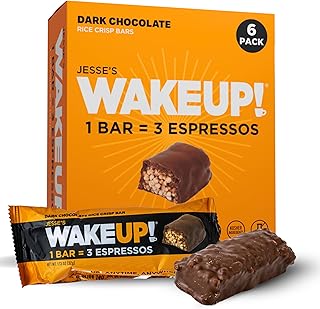 WAKE UP! Chocolate Caffeinated Protein Bars - “Wake Up Happy, Feel Amazing.” - Proprietary Blend with 350mg Caffeine per Bar (3 Espressos) – Gluten-Free, Vegetarian, Kosher, Energy Snack for Focus, Clarity & Busy Lifestyles – 6 Pack