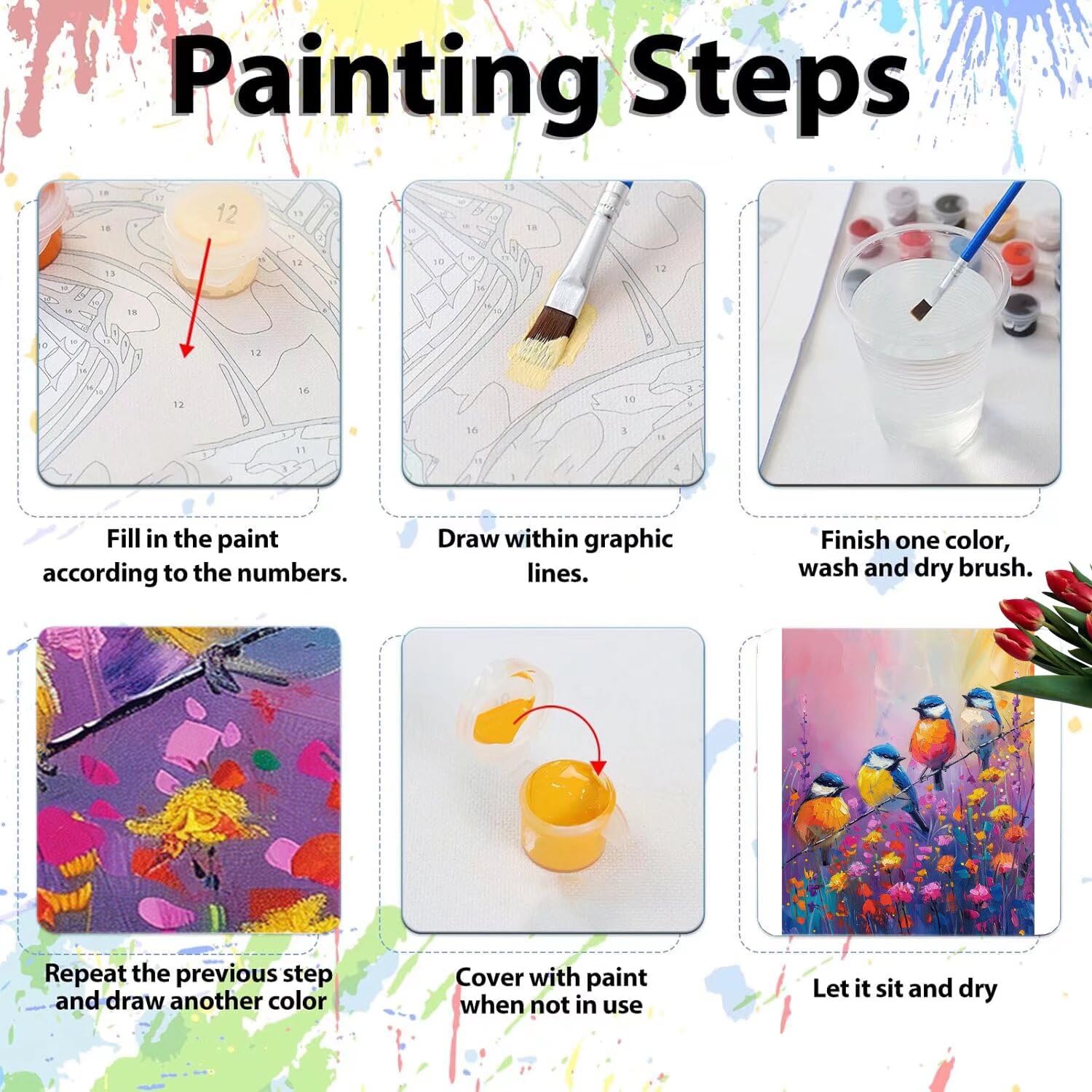 Pintar por Numeros Adultos pintar por numeros niños manualidades niños 10 años, DIY Pintar por Números de Pincel y Pintura acrílica Decoraciones para el Hogar Manualidades, sin Marco 60x80cm C-88