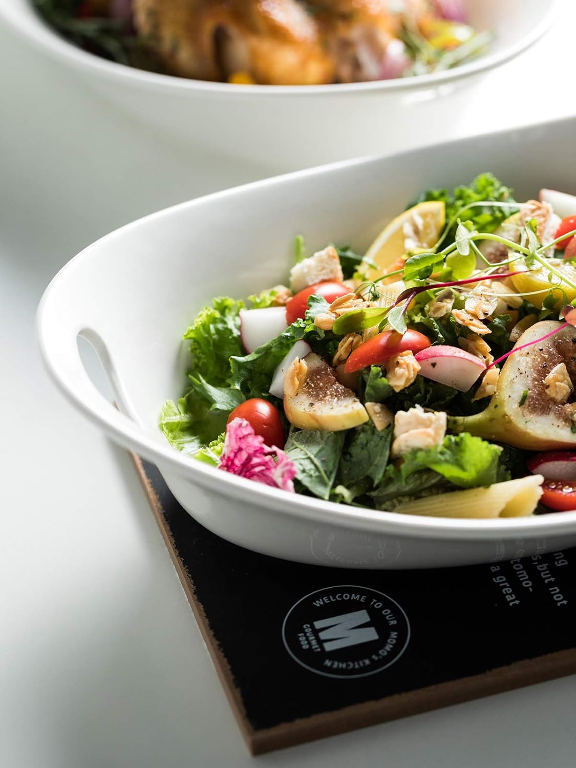 YHOSSEUN Large Serving Bowl with Handles Set Oval Serving Platter