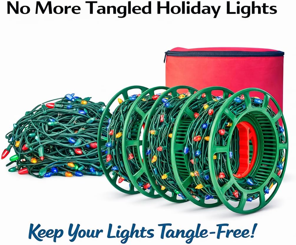 Simple Living Solution's Christmas Light Storage Reel Value Pack (3ct), Great for Storing Christmas Lights, Cable Cords, Extension Cords, Beads and More, Keeps Items Organized and Untangled