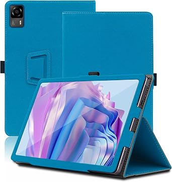 Case for Headwolf FPad5, 8.4 inch, Headwolf FPad5 Tablet Case, Folding Stand Protective Cover with Pencil Holder and Wrist Strap, Full Protection. Light Blue