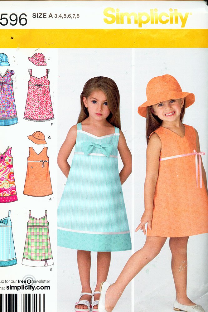 Robe Simplicity 0596 patron de couture pour créer une tenue de cérémonie et son chapeau de soleil