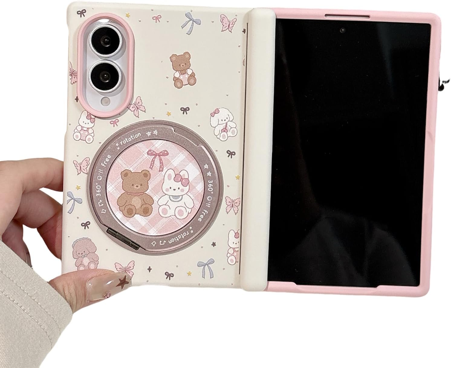 Cute Case Compatible with Samsung Galaxy Z Fold 8 with Hinge Protection
