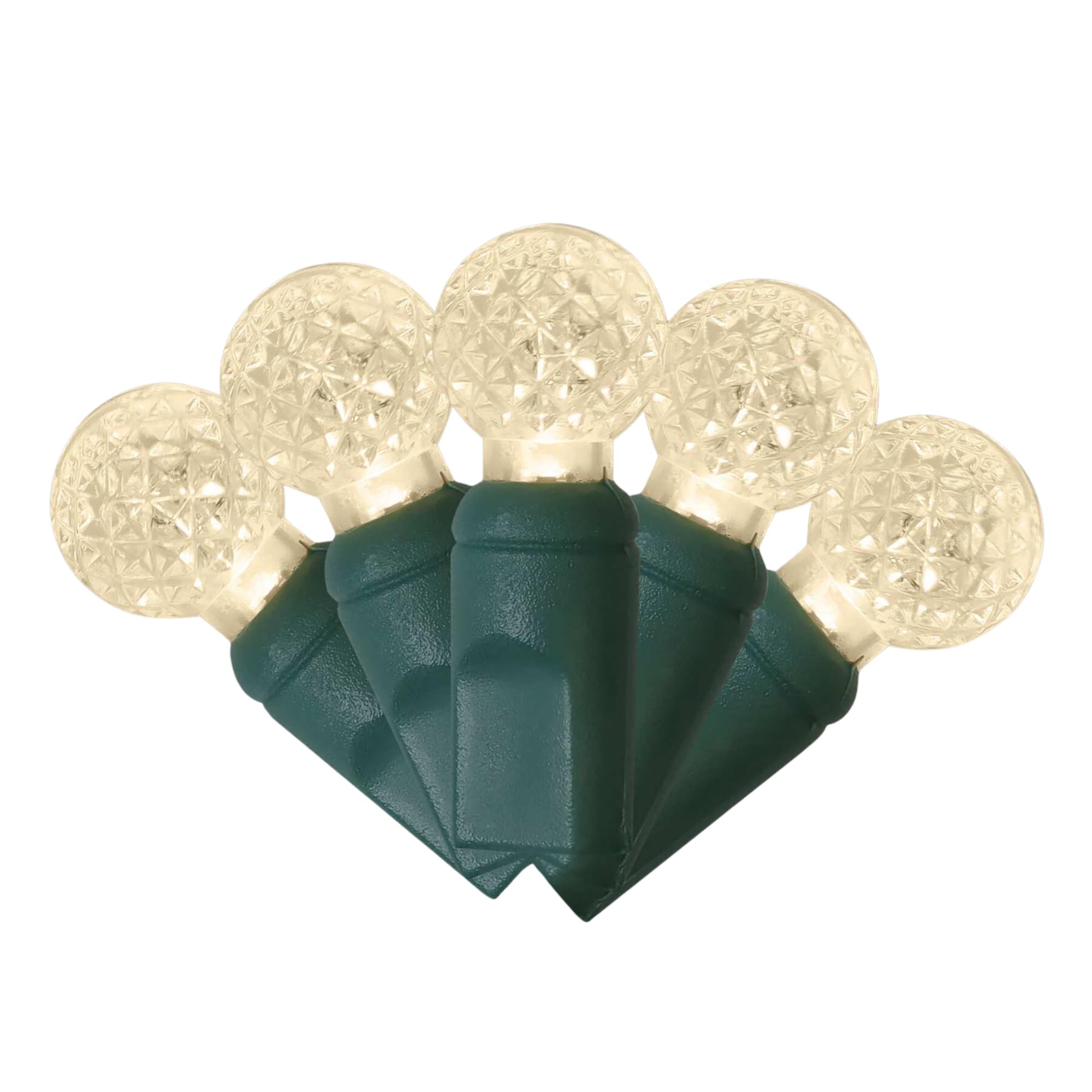 Holiday Bright Lights 50-Bulb G12 Warm White LED Light Set Indoor/Outdoor Patio String Lights Porch Decor, 6IN Bulb Spacing