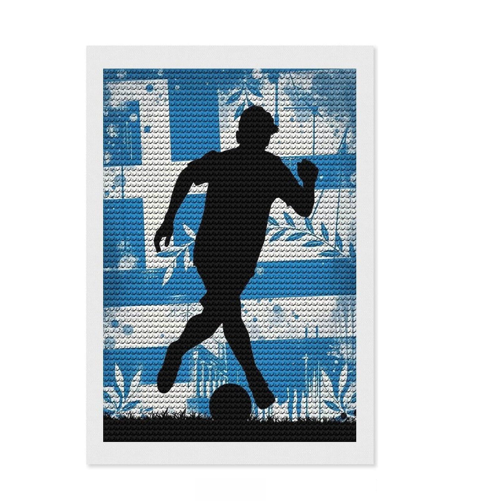 Junmoney Greek Football Player Silhouette Diamond Painting Set 8"x12", Aesthetic Room Decor, Vintage Style Decor, Creative Hobby, Decorative Artwork