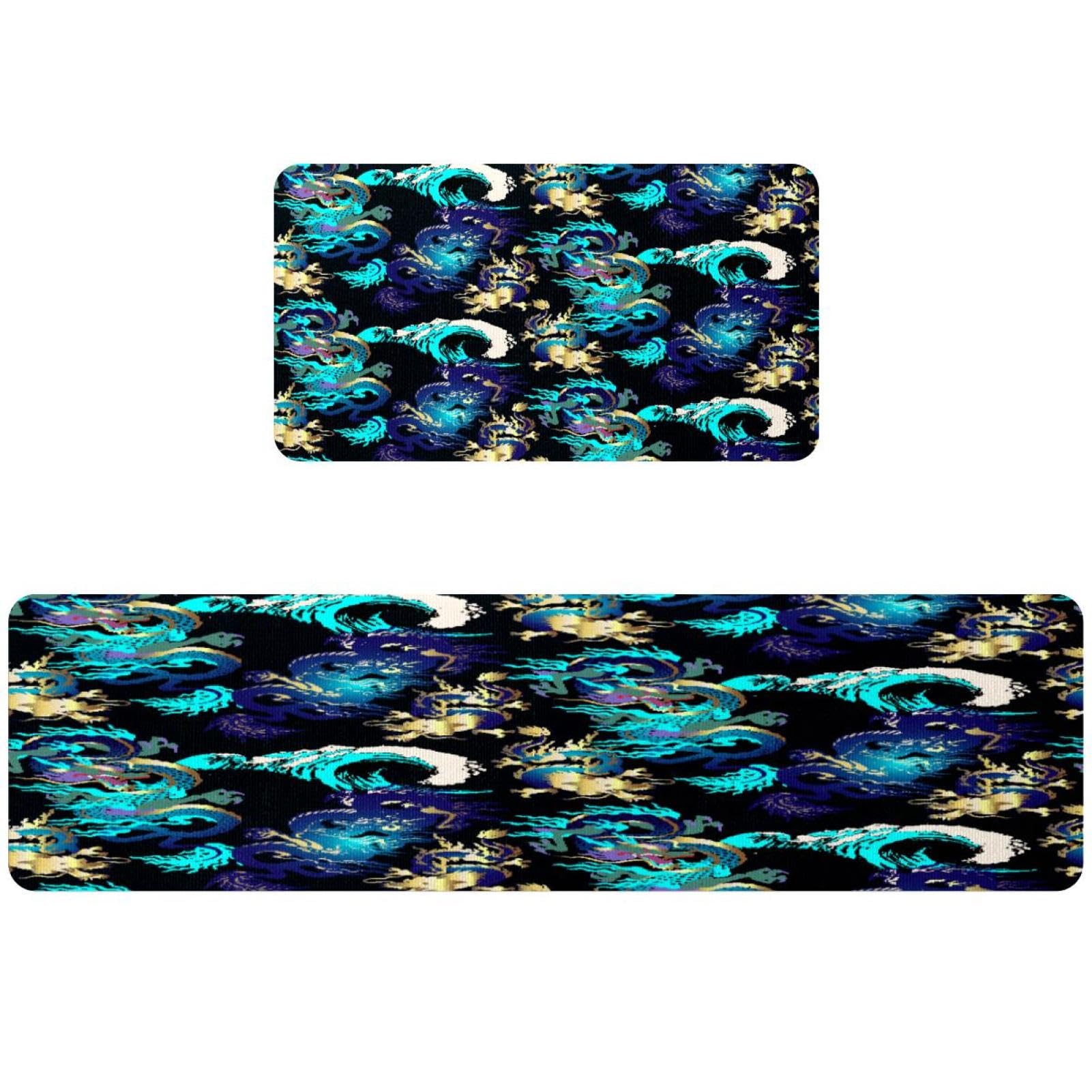 Tapis de cuisine antidérapants lot de 2 lavables motif dragon pour couloir
