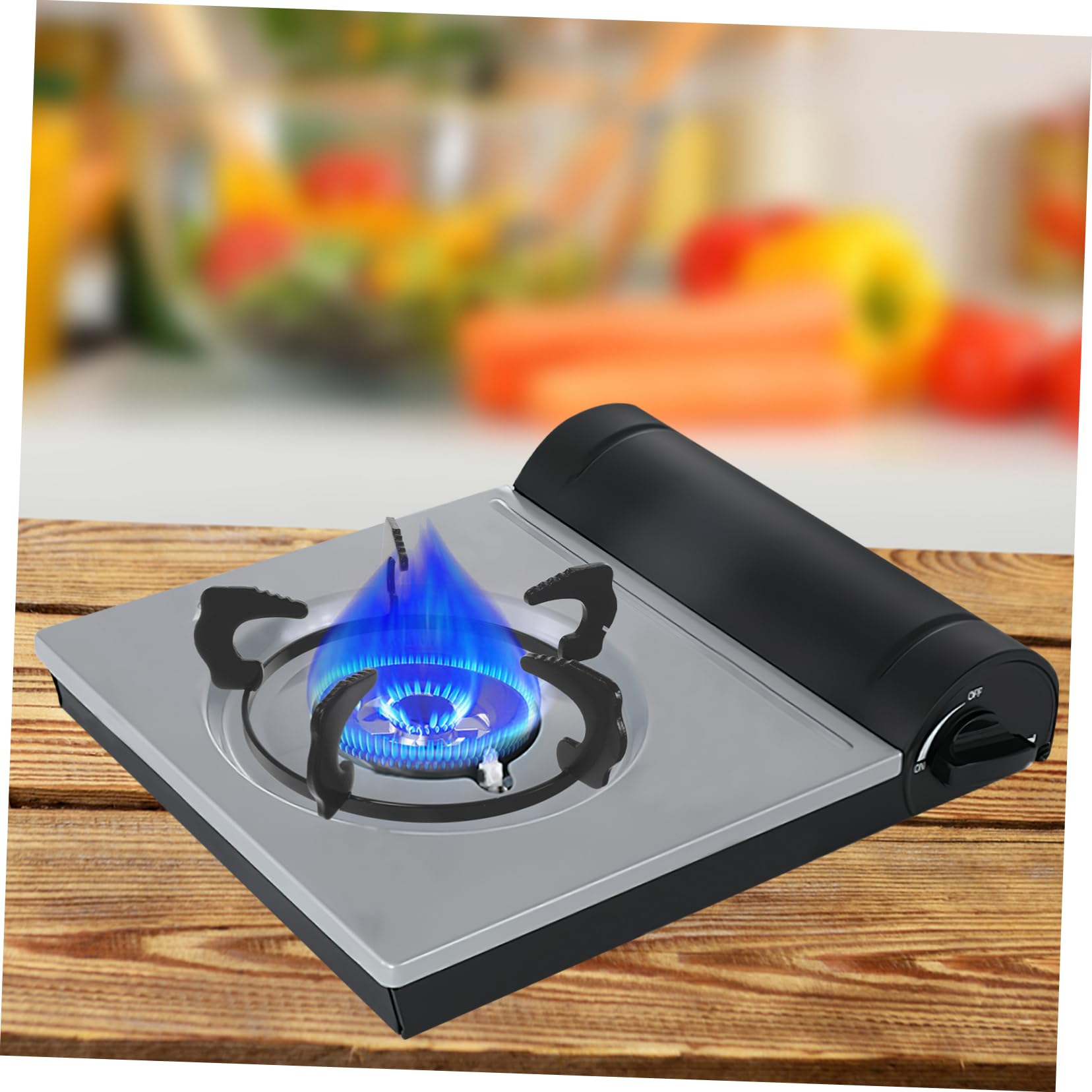 Soporte Antideslizante de Hierro para Olla de Estufa de Gas Negra