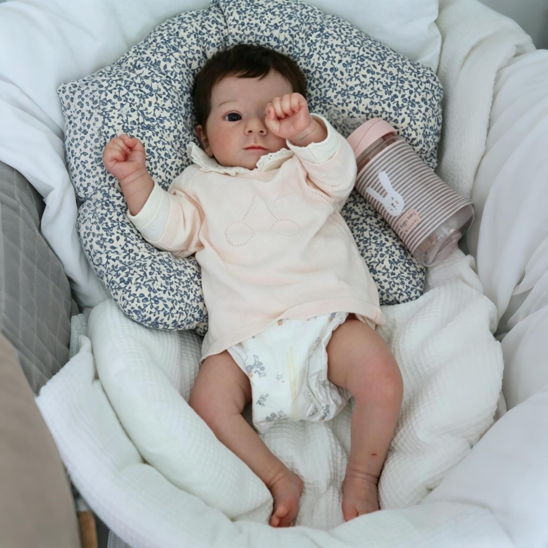 RXDOLL Realistyczne lalki Reborn Baby Dolls Girl Silicone Full Body Vinyl zakorzenione włosy realistyczne lalki noworodka, które wyglądają jak prawdziwe życie lalka bobas nadaje się do prania, zabawka