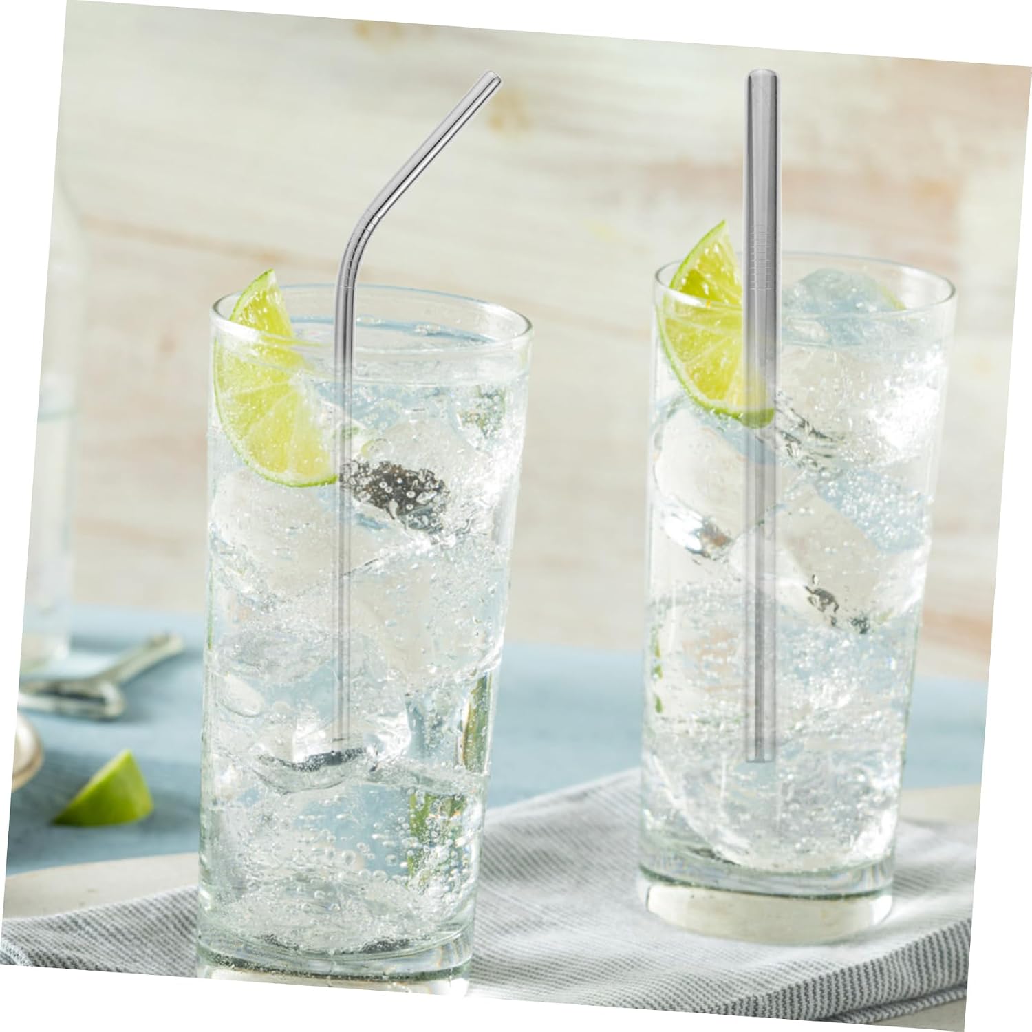Unomor 3sets Stainless Steel Straw Reusable Drinking Straws with Cleaning Brush and Storage Bag for Tea Coffee and Water and Portable Tableware