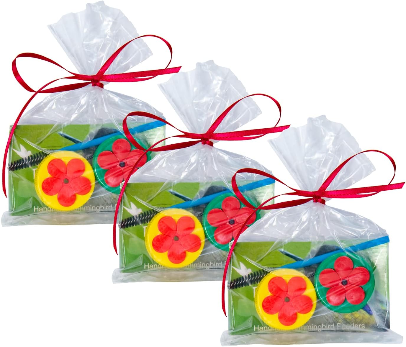 3-Pack Nectar DOTs Hummingbird Feeder Kit- Yellow/Red and Green/Red