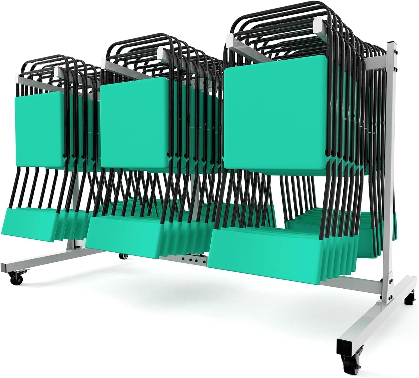 Single Layer Folding Table and Chair Cart, Mobile Chair Dolly Stackable ...