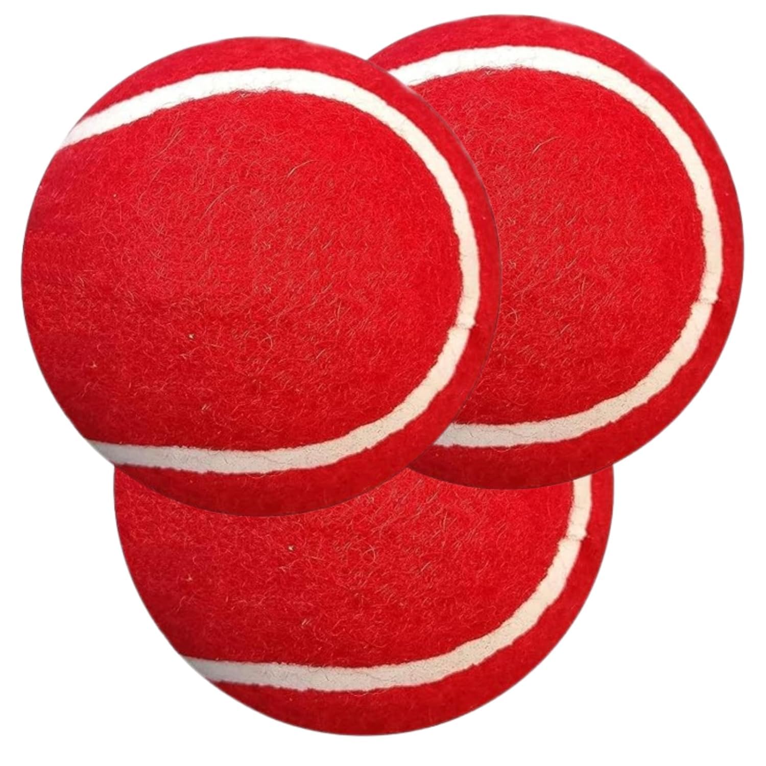 Red Cricket Tennis Ball, 66mm Diameter, (3) | Upto 50 Over Match Ball, 210mm Circumference, White Seam, Cricket Match Use-picture-28