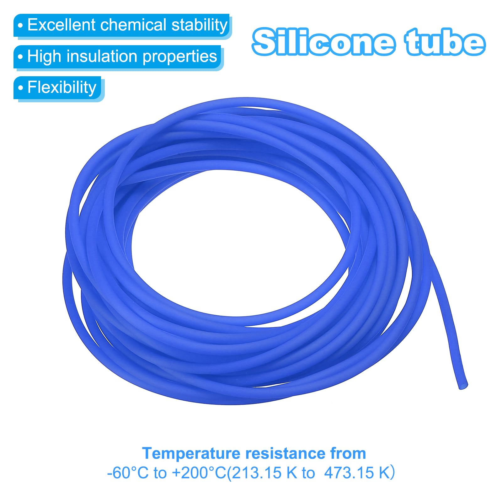 PATIKIL Gomma Corda Tubo 16ft Silicone Vuoto Tubo 2mm OD 1mm ID per Fai da Te Artigianato Perline Collane Bracciale Rosso