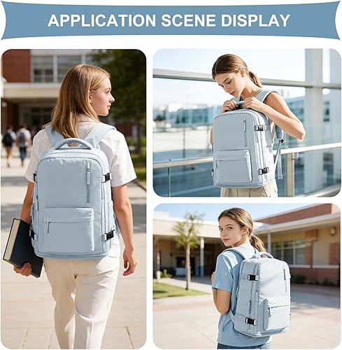 Miniatura 7 de Mochila grande de viaje para mujer, mochila de transporte, mochila para senderismo, mochila deportiva impermeable para exteriores, mochila escolar