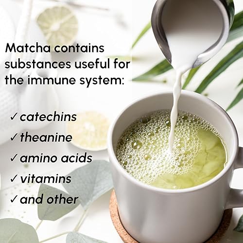 Miniatura 6 de Polvo de té verde Matcha de 8 onzas  Matcha puro para batidos de té, café con leche y hornear, para bebidas diarias