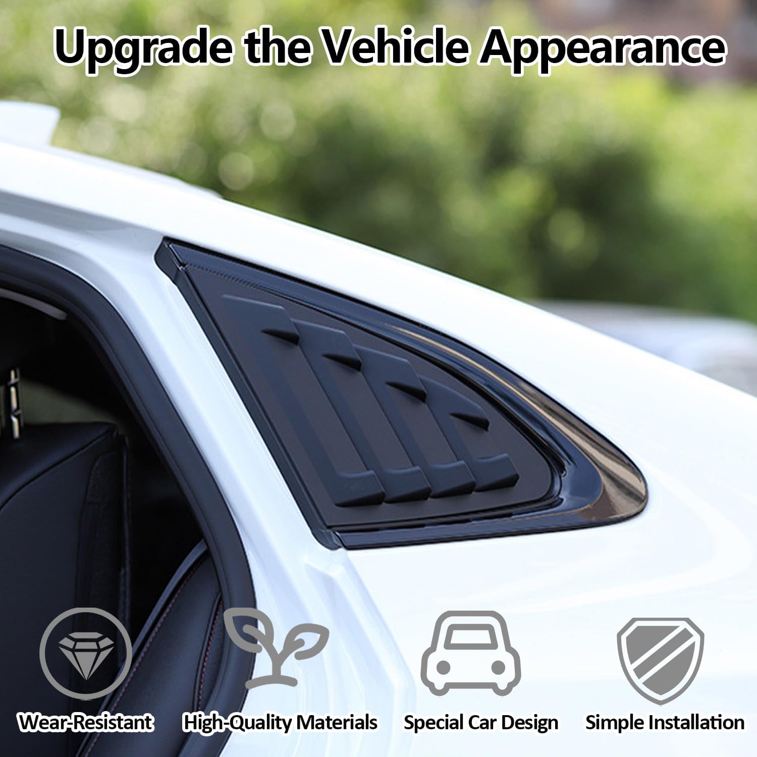 Malibu 2016-2024 Rear Side Window Louvers - Matte Black