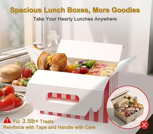 Miniatura 8 de Happyhiram Paquete de 40 cajas grandes a dos aguas color marrón Kraft, cajas de regalo de papel kraft resistentes de 9 x 6 x 6 pulgadas, para