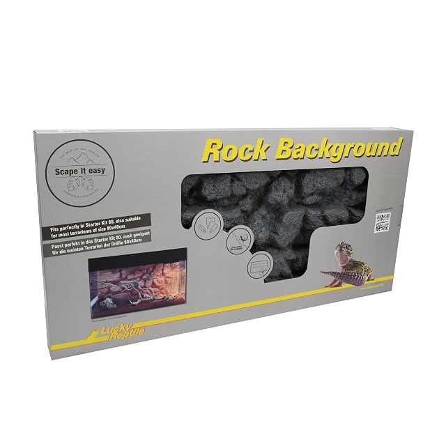 Foto 3 de 3 de Lucky Reptile Rock Background Scape it Easy - Basalt Grey 78 x 38 cm, Adecuado para Kits de Inicio de 80 cm