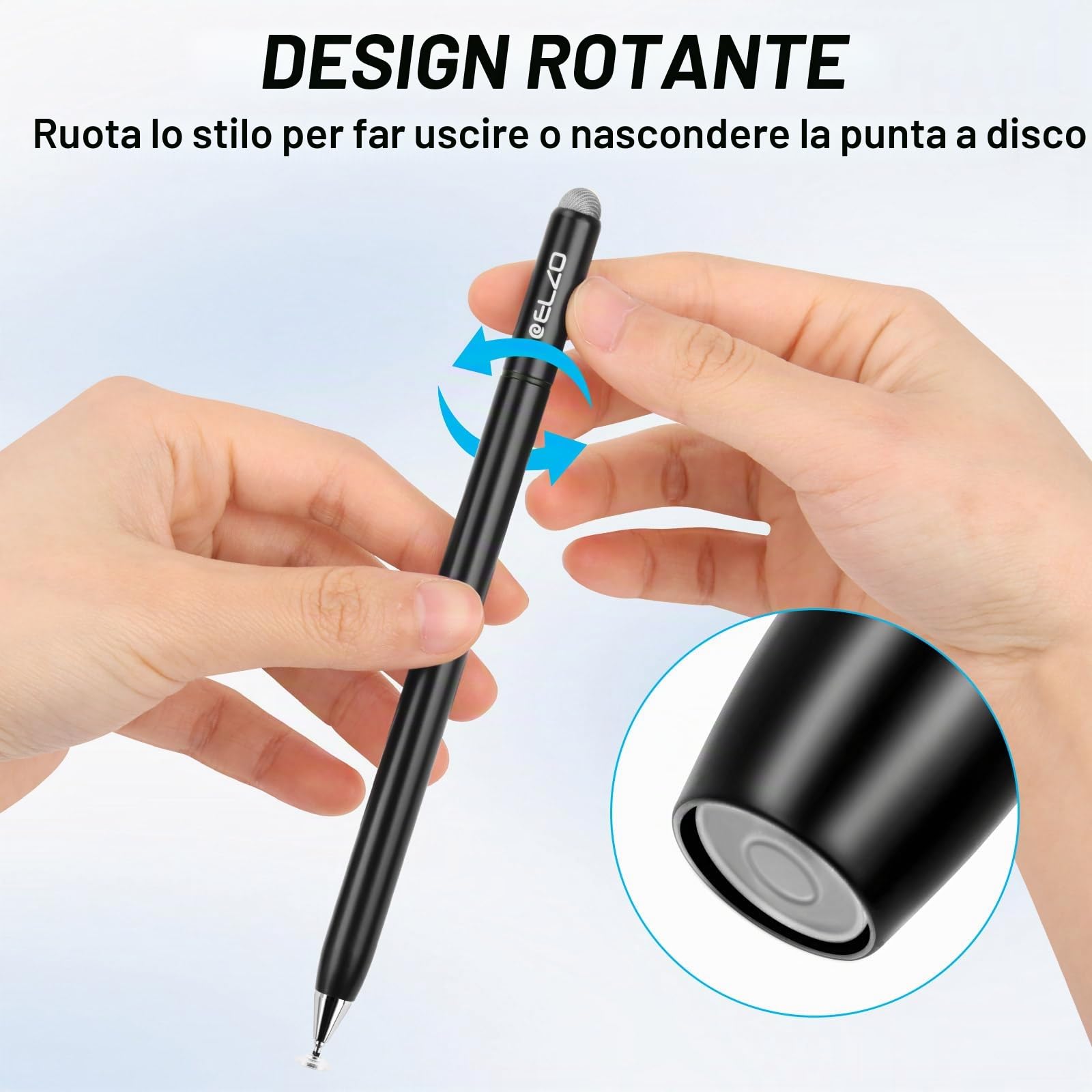 LIBERRWAY 12 Penne Stilo 2 In 1 Con Pennino Capacitivo E Sfera – Per IPad, IPhone, Smartwatch E Tutti I Touch Screen – Punta 7mm, Inchiostro Nero - 4