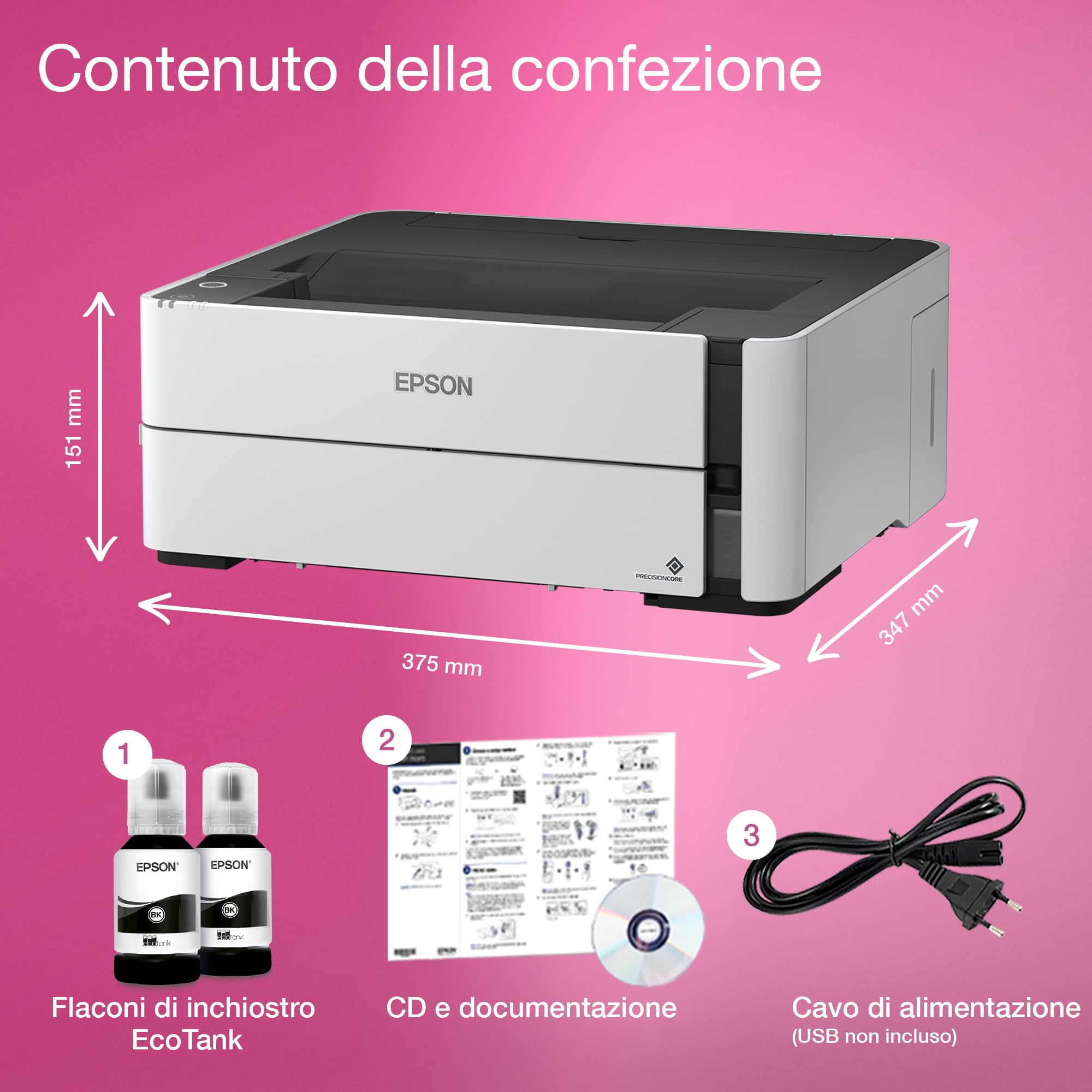 Epson EcoTank ET-M1170 stampante a getto d'inchiostro 1200 x 2400 DPI A4 Wi-Fi