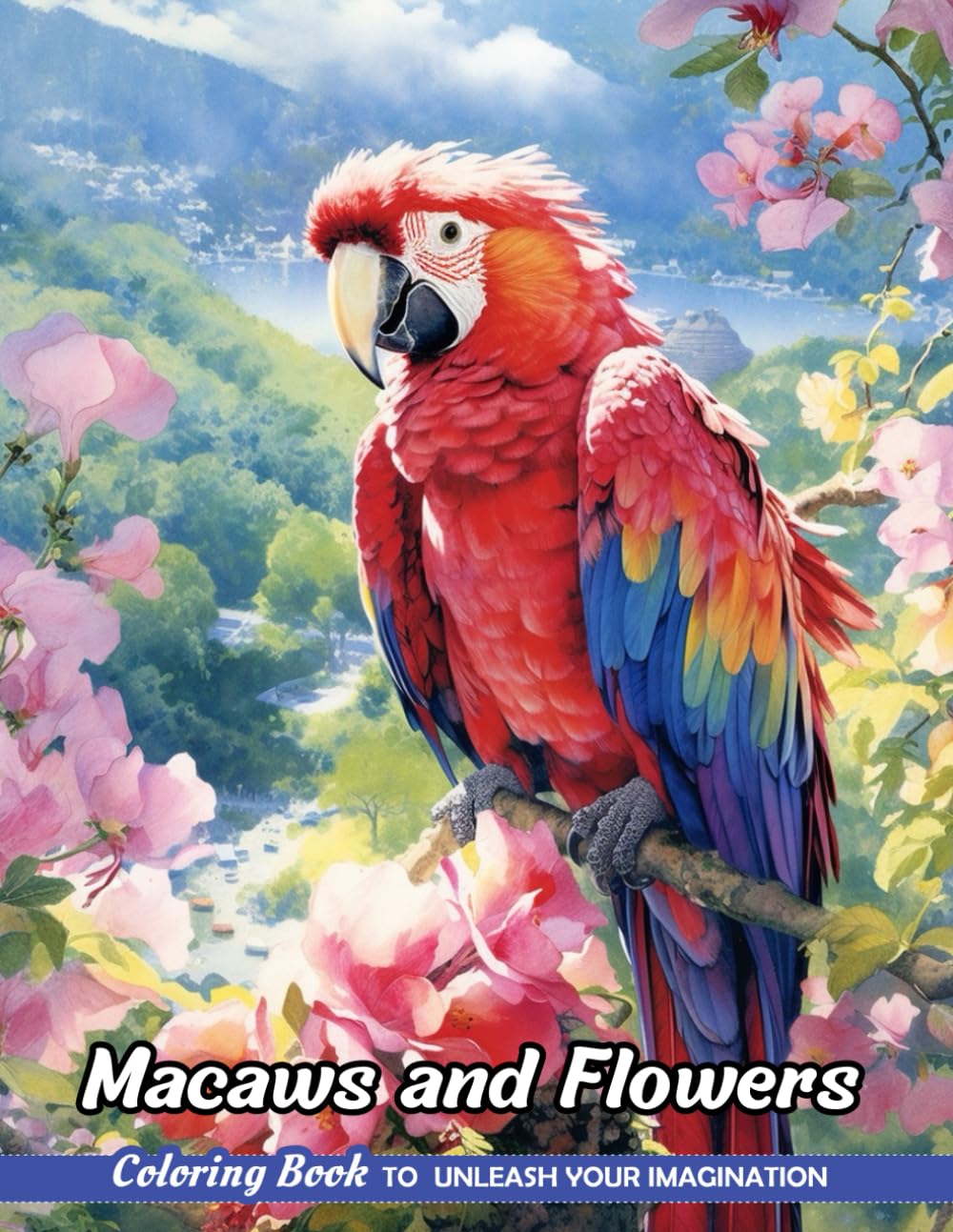 Macaws and Flowers: Adult Coloring Book with Macaws and Flowers for Stress Relief and Relaxation (Christmas Coloring Pages)