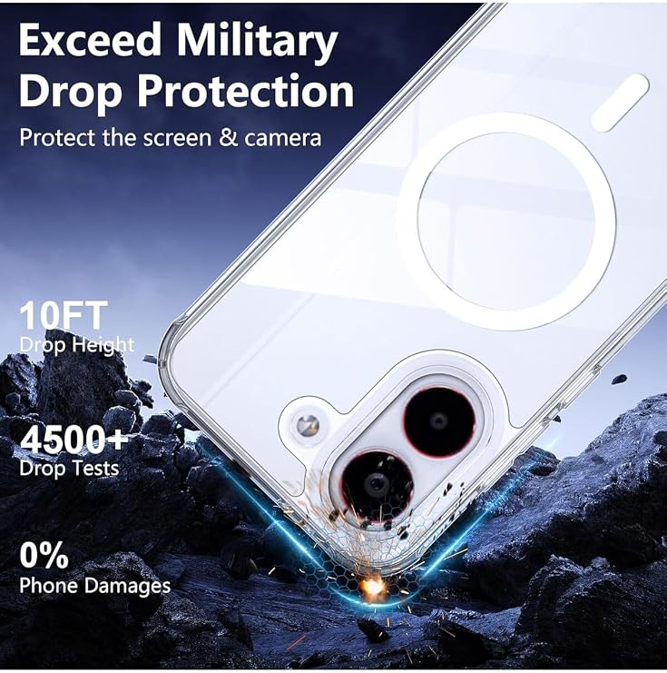 CONSTRAIN - Xiaomi Poco X8 Pro ile uyumlu Kılıf Kamera Korumalı MagSafe ile uyumlu Şarj Özellikli Şeffaf Sert Silikon London Kapak