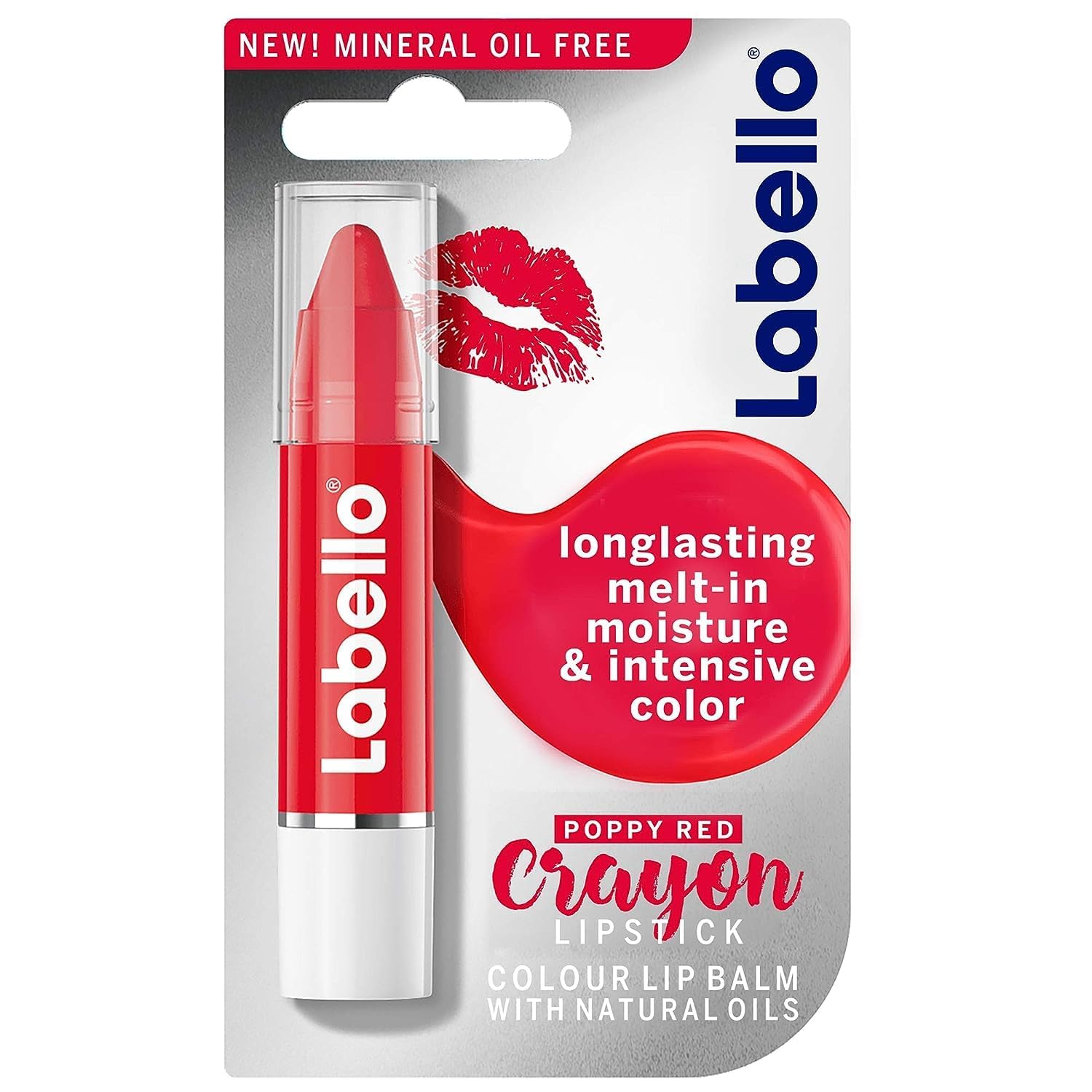 Lipstick, Crayon Colour Lip Balm, Poppy Red, 3g