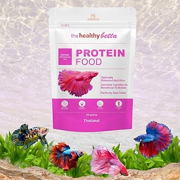 Aura Betta Protein Fish Food 25g | High Protein Color Enhancing Diet | Floating Pellets for Betta Fish | Balanced Nutrition for Growth, Color & Health