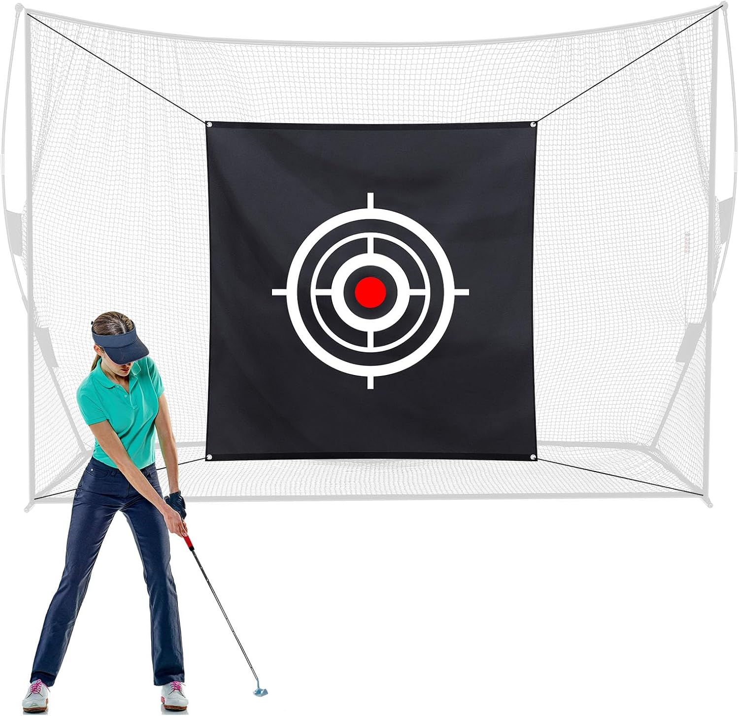 Golf Target Cloth for Net Replacement Golf Hitting Net Target with 4 Straps for Practice Training Aids Indoor Outdoor Use