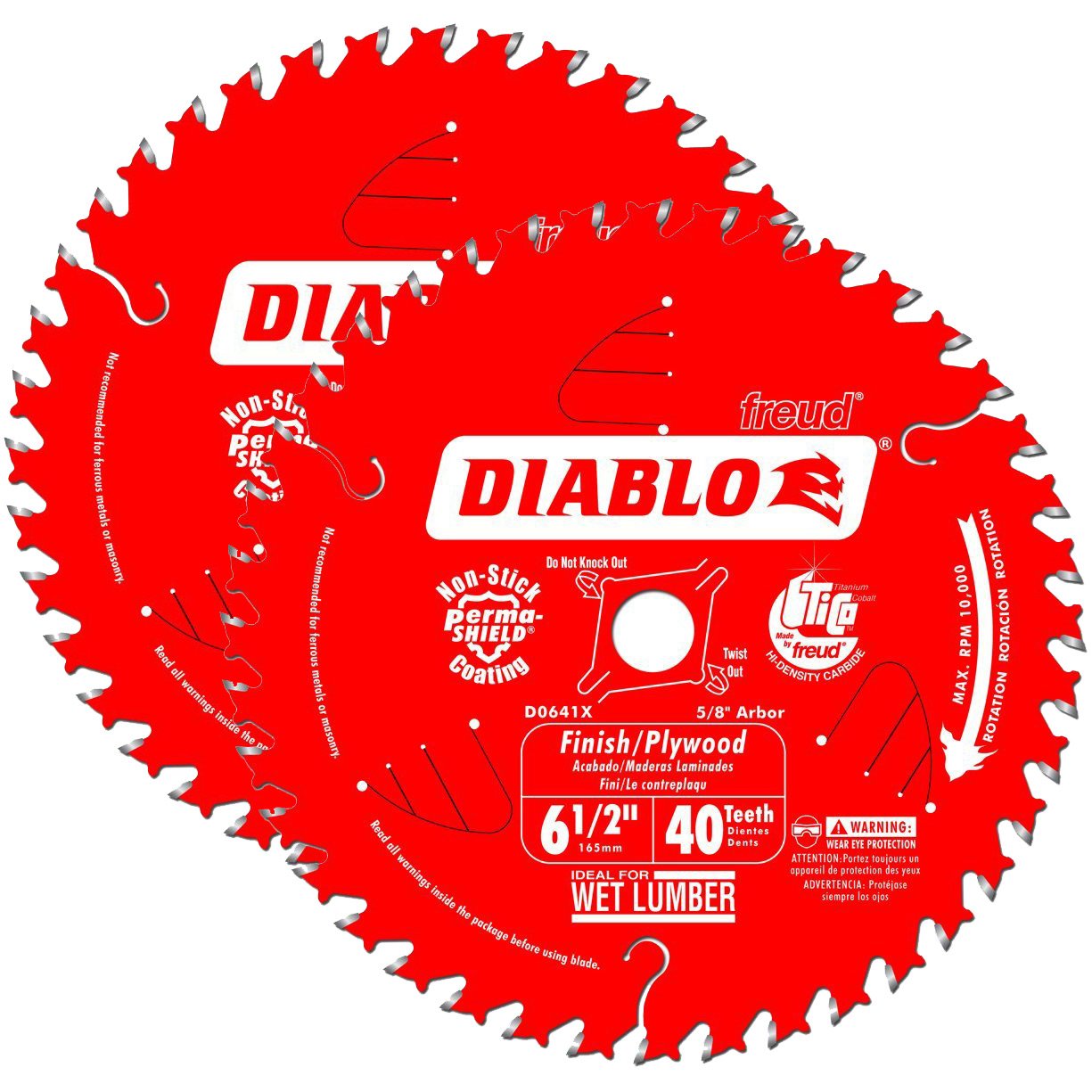 Diablo 6-1/2" x 40-Tooth ATB Precision Finishing Saw Blade (2-Pack)