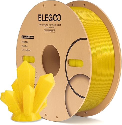 Vista 63 de ELEGOO- Filamento PLA de seda de 1.75 mm (4/64 pulgadas), color gris plateado, precisión dimensional del filamento de +/- 0.02 mm, carrete de Seda
