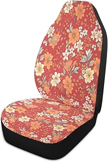Kigai Universal Car Seat Covers Set of 1, Small Flowers Front Seat Protectors Bucket Seat Cover Decorative Automotive Accessories for Auto Truck Van SUV