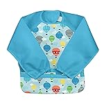 green sprouts Easy-wear Long Sleeve Bib | Waterproof Protection | Flipped Pocket, Soft Material, Easy Clean Smock
