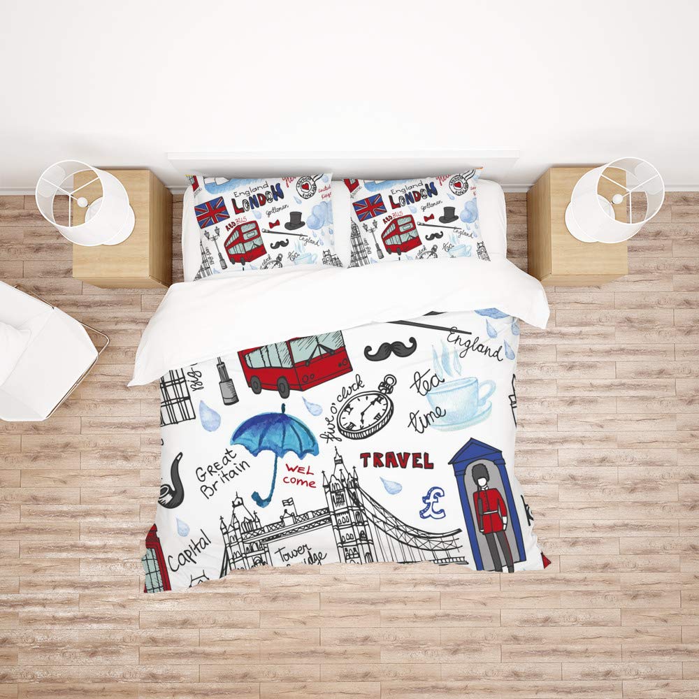 Parure de lit Londres double en polyester pour toutes saisons