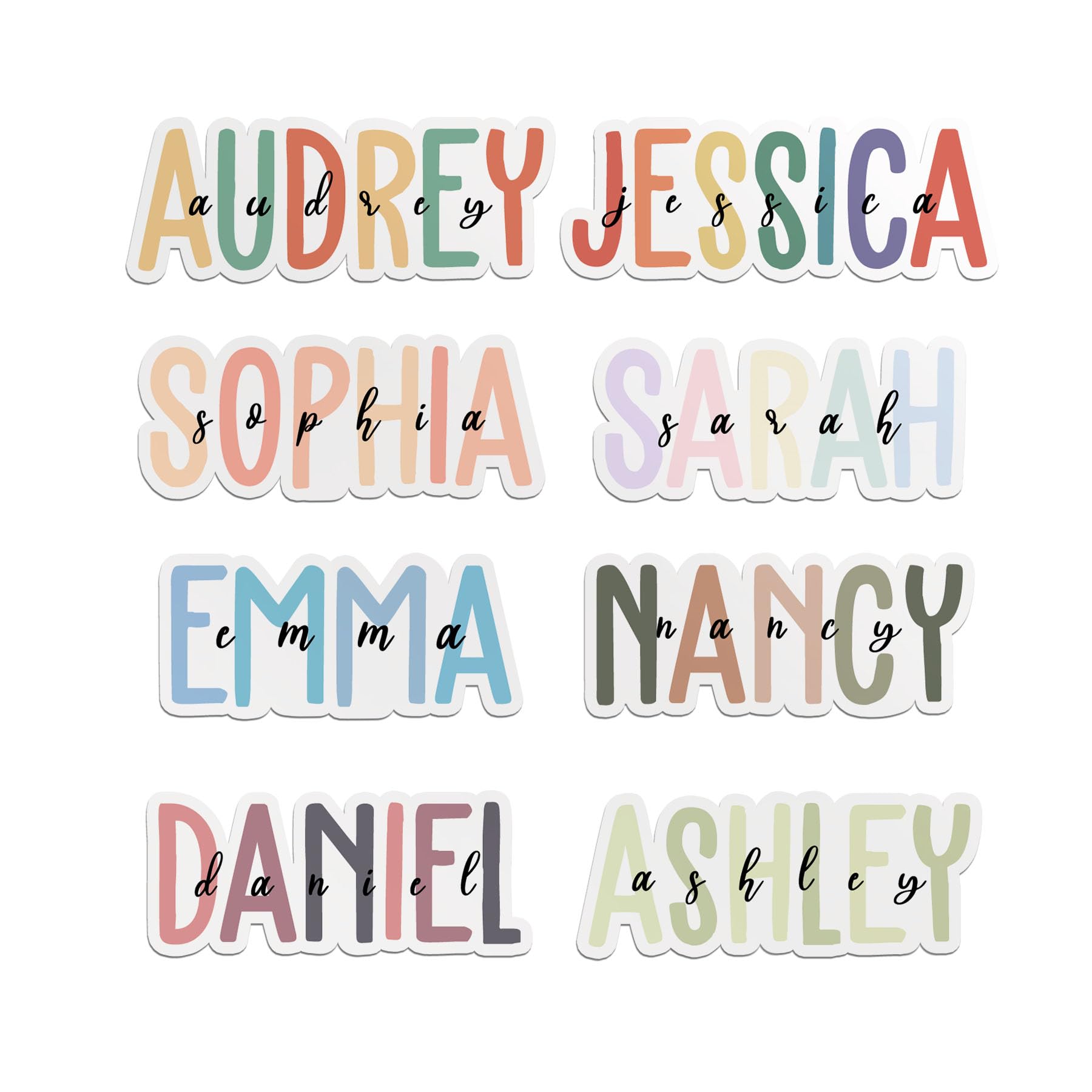 Custom Name Sticker Personalized Name Aesthetic Cute Kid Waterproof Vinyl Decal for Water Bottles, Tumblers, Cup, Laptops, Hard Hats, Kindle - Perfect