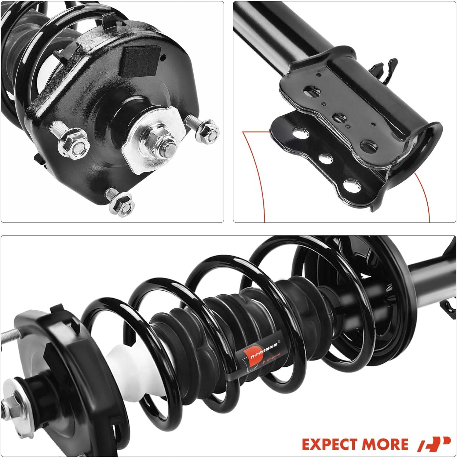 A-Premium Rear Struts Compatible with Mazda Protege 1999-2003, Exc. MP3 Model - 2x Replacement Suspension Complete Strut Assembly Shock with Coil Spring