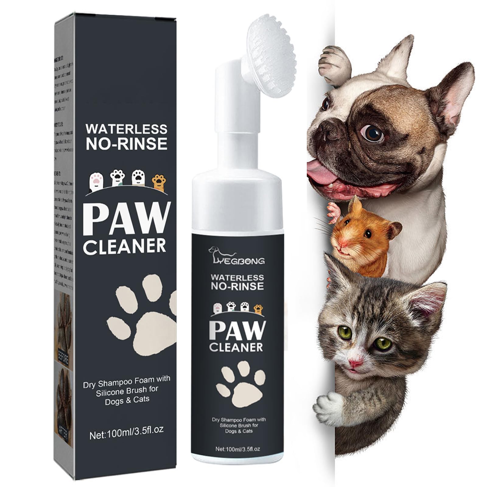 Utapossin Espuma Limpiadora Sin Enjuague para Patas, Espuma Limpiadora de Pies para Perros, Espuma Limpiadora de pies para Perros, Espuma Limpiadora De Mascotas para Perros para Limpiar la Pata
