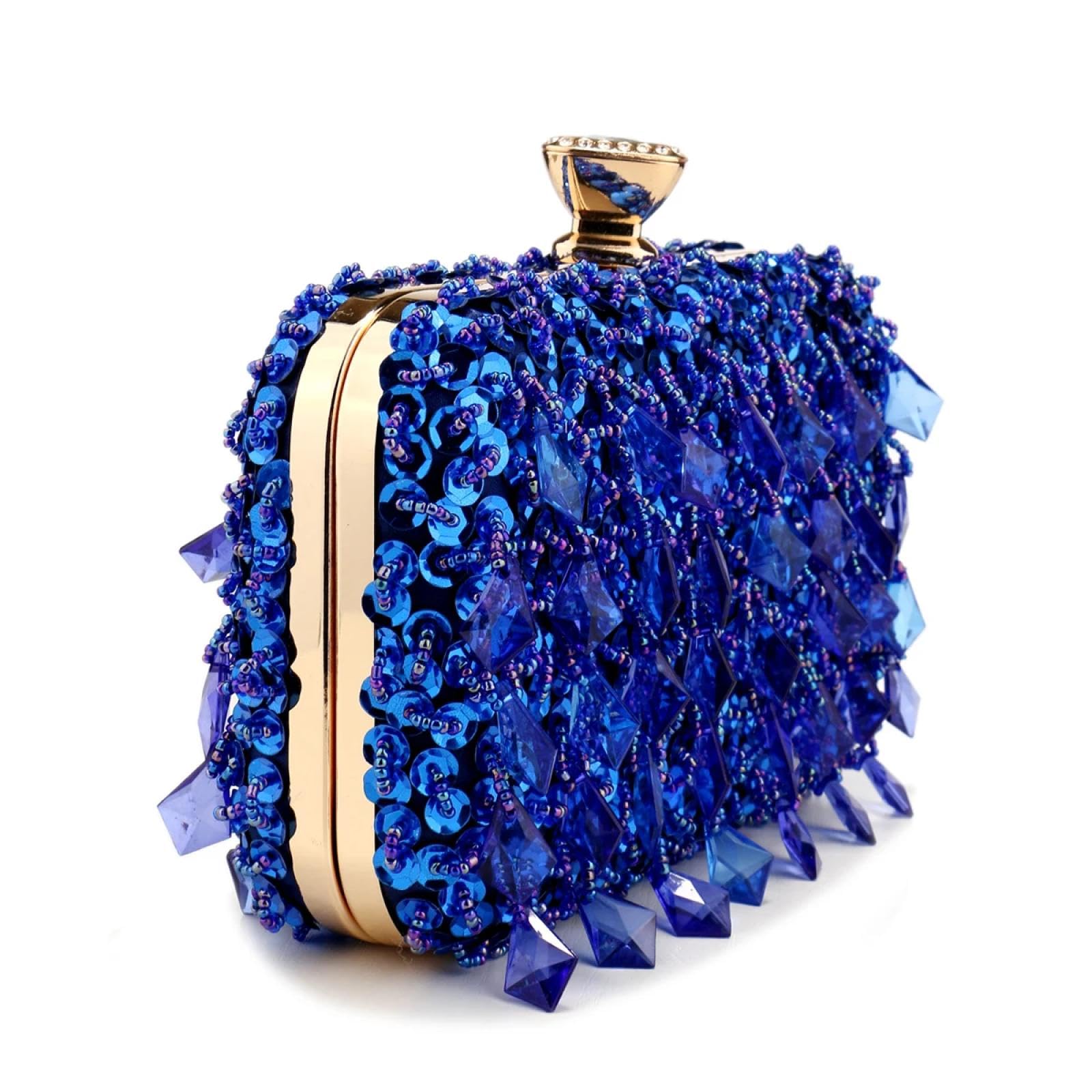 Abendtasche Damen Clutch Glitter Party Abendessen Abend Taschen Lila Farbe Quaste Acryl Clutch Taschen Flap Mode Metall Kette Handtaschen Perlen