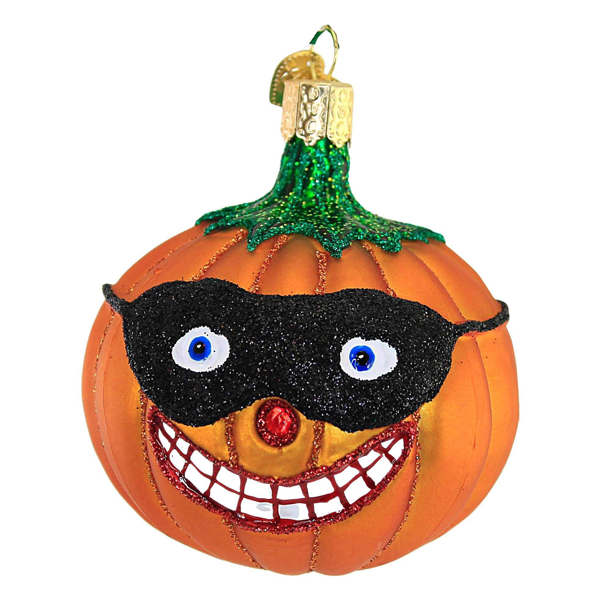 Old World Christmas Masked Jolly Jack O'Lantern Glass Blown Ornament for Christmas Tree