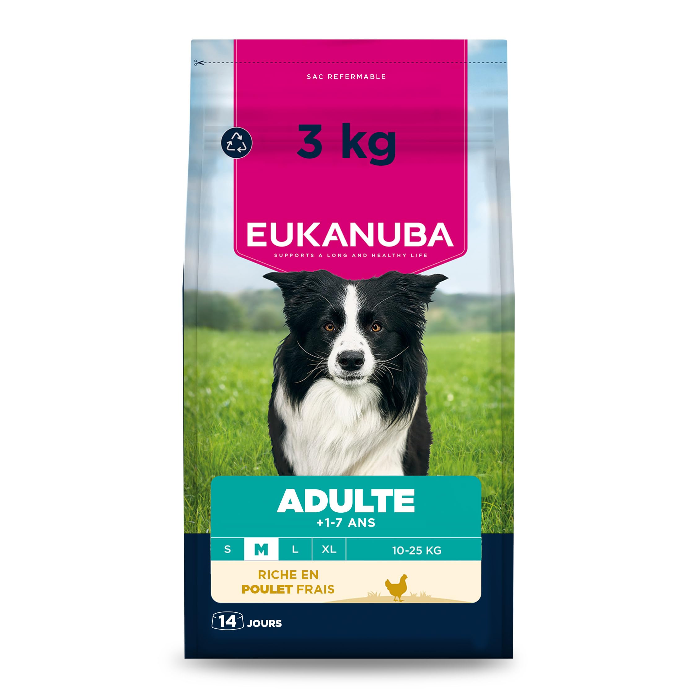 Eukanuba Life Care Croquettes pour Chien Adulte Moyenne Race - Riche en Poulet 3 kg