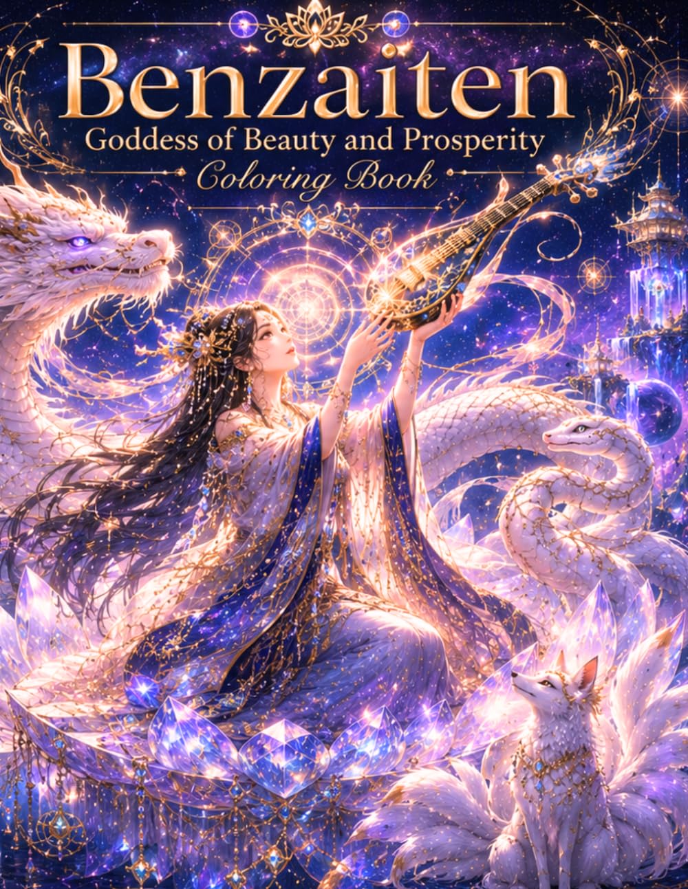 Benzaiten Goddess of Beauty and Prosperity Coloring Book: Inspired by Benzaiten, Goddess of Fortune, Beauty, Wisdom, Music, and Sacred Japanese Mythology (Positive Energy Coloring Series)