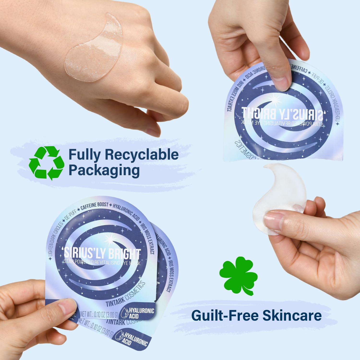 Tintark SIRIUSLY BRIGHT Under Eye Patches 28 Pairs, 15-Min Revitalizing Eye Masks with Caffeine Hyaluronic Acid Iris Moss to Reduce Dark Circles and Puffiness, Brightening & Depuffing Gifts for Women