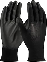PIP Seamless Knit Polyester Glove with Polyurethane Coated Smooth Grip on Palm & Fingers 33-B115 Black S